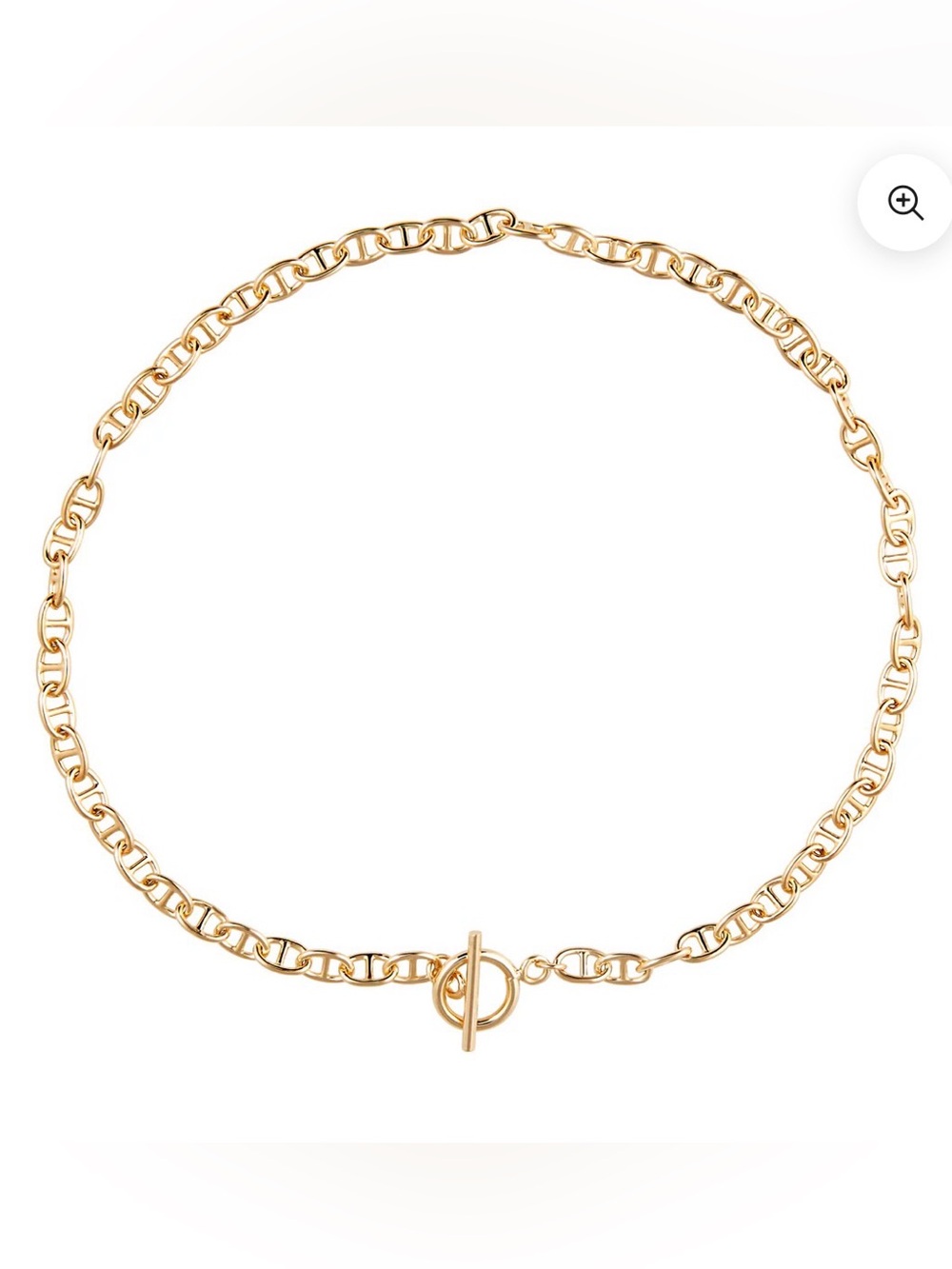 Sahira Taylor Toggle 16” Necklace 18k gold plated chain link NWT - Picture 2 of 4